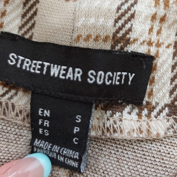 Brown Plaid Mini Dress - Picture 4 of 6